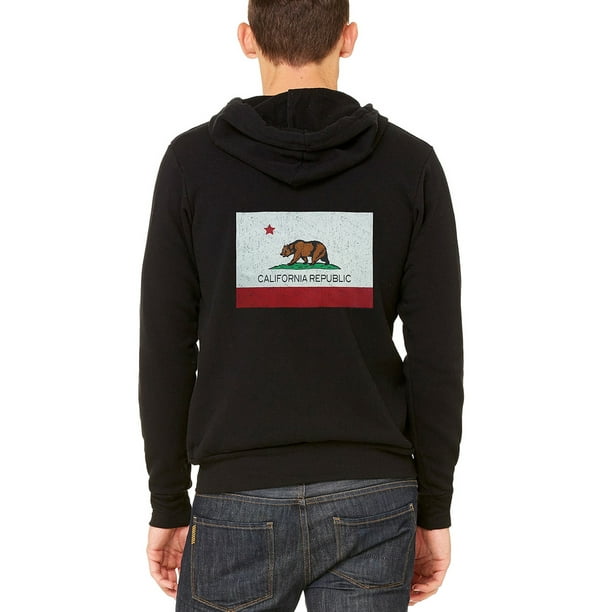 Interstate Apparel Mens California State Flag Chest Black Fleece Zipper Hoodie Black Interstate Apparel Mens California State Flag Chest Black Fleece Zipper Hoodie Black